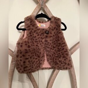 Baby Boden cheetah fur print vest size 6-12 months